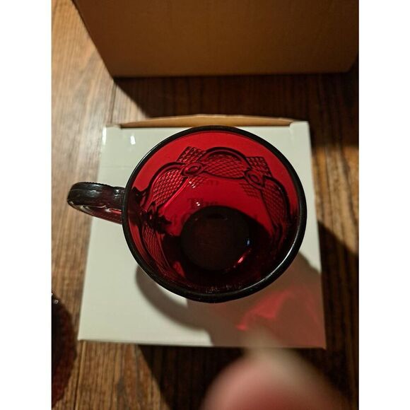 Vintage Avon 1990 1876 Cape Cod Ruby Red Cup & Saucer Set NOS w/ Box - Picture 7 of 9